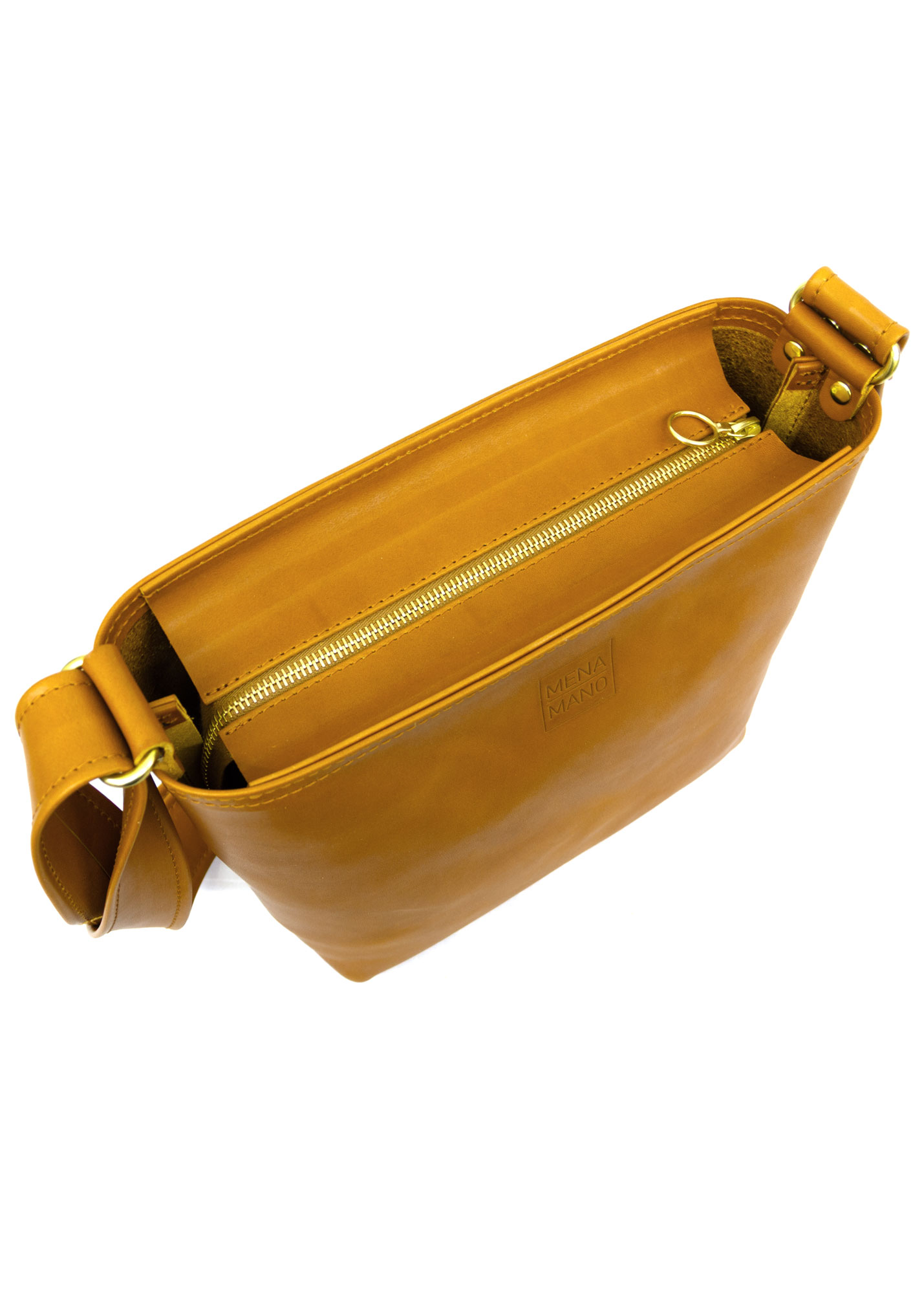 «Bella» Leder Umhängetasche mit Reissverschluss – Bild 5