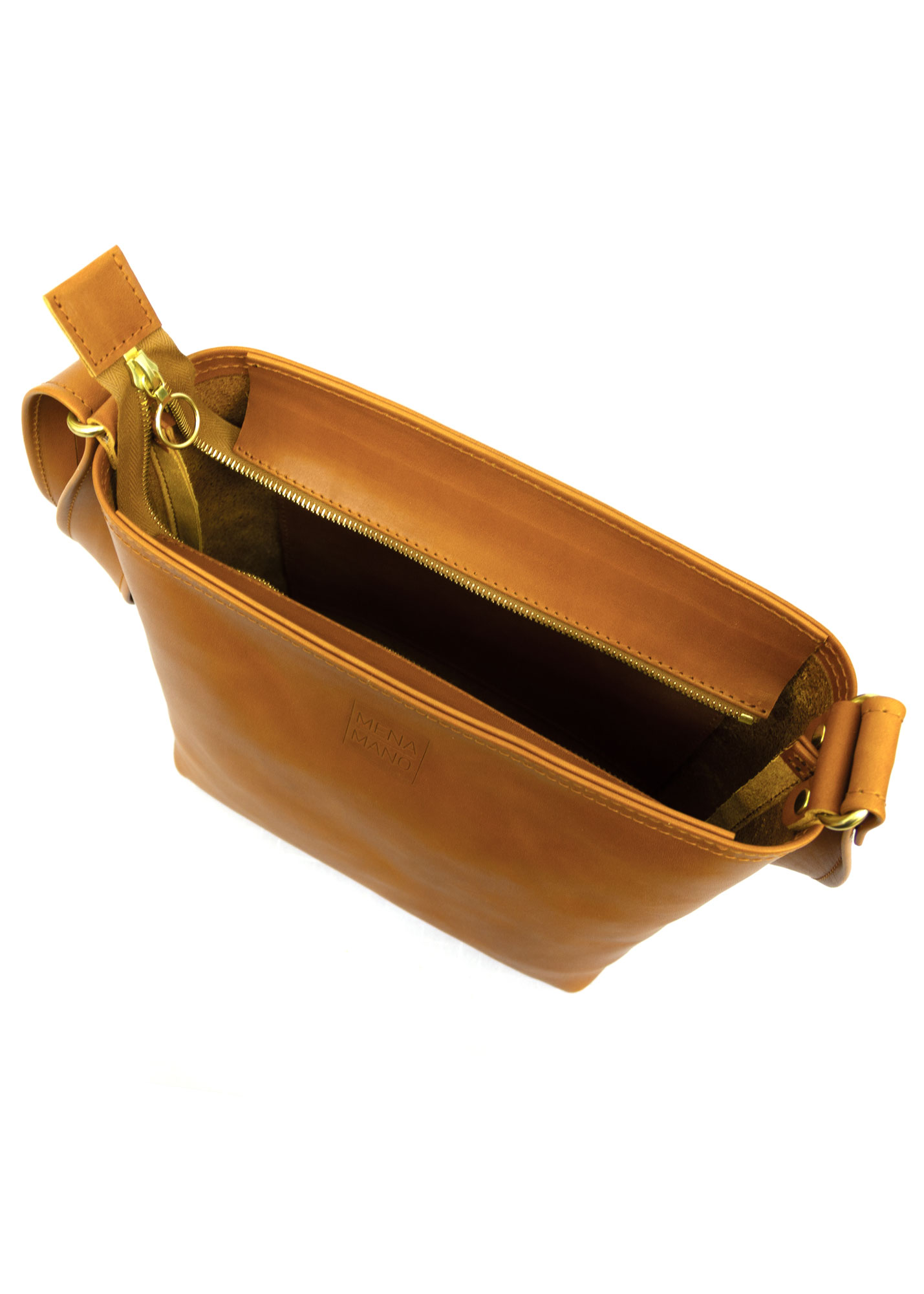 «Bella» Leder Umhängetasche mit Reissverschluss – Bild 6